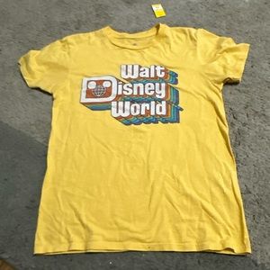 Disney Parks Walt Disney World Retro Rainbow Logo Mickey Yellow Shirt (Size: S)